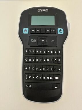 Dymo Handheld Label Maker in Black with Light Blue Accents